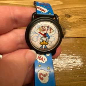 RARE! Vintage ANGRY DONALD DUCK by LORUS Disney Wrist Watch Original Band AS IS